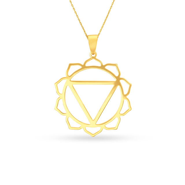 Sleek Manipura Chakra Gold Pendant,,hi-res image number null