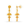Modern Gold Jhumkas with Tassels,,hi-res image number null