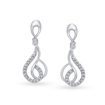 Nature Inspired Diamond Drop Earrings
