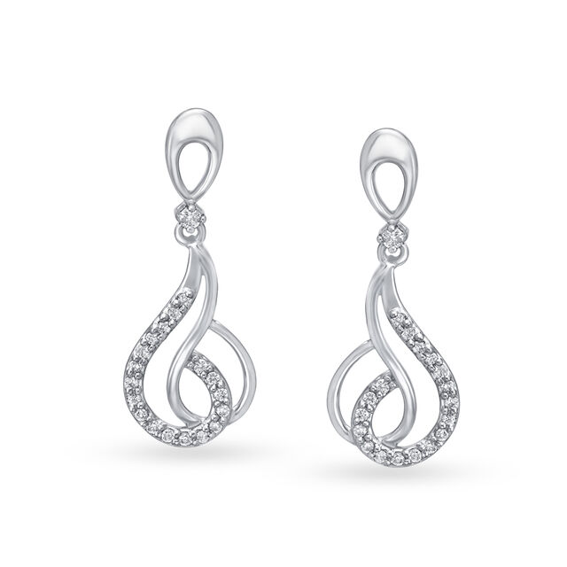 Nature Inspired Diamond Drop Earrings,,hi-res image number null