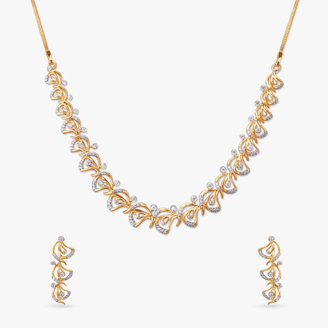 Dancing Petals Diamond Necklace Set