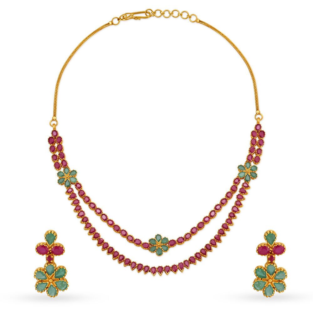 Emerald sets tanishq on sale