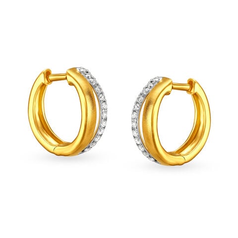 Dazzling Contemporary Diamond Hoop Earrings
