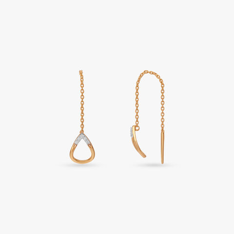 Grace Thread Diamond Drop Earrings