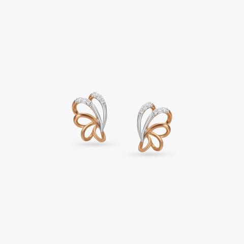Soft Swirl Diamond Stud Earrings