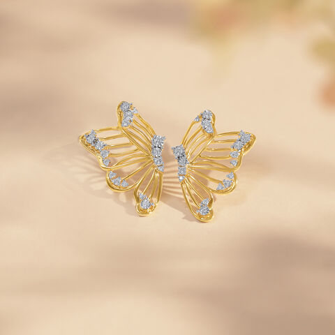 Butterfly Whisper Diamond Stud Earrings