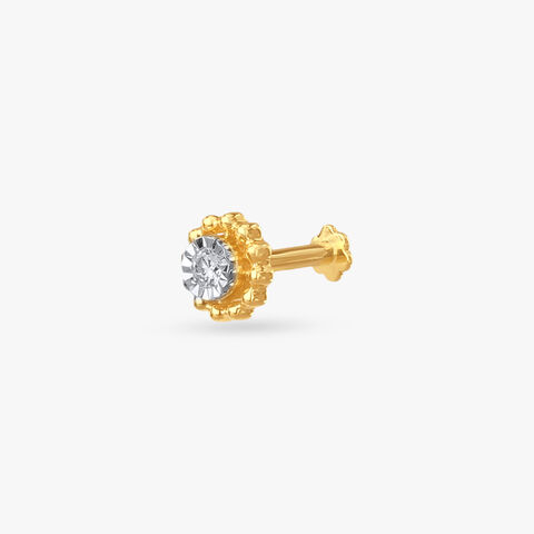 Crown Halo Diamond Nose Pin