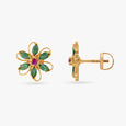 Stylish Ruby and Emerald Stud Earrings,,hi-res image number null