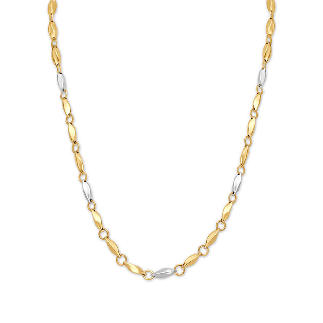 Wave Pattern Dual Tone Gold Chain For Men,,hi-res image number null