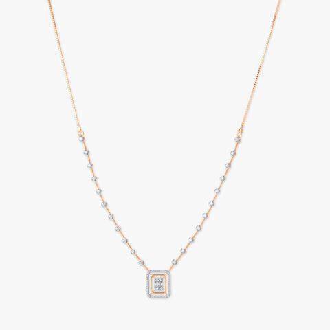 Gleam Square Diamond Necklace Set