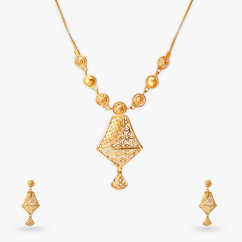 Regal Symmetry Gold Necklace Set