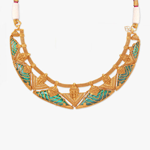 Bejewelled Path Gold Necklace Set