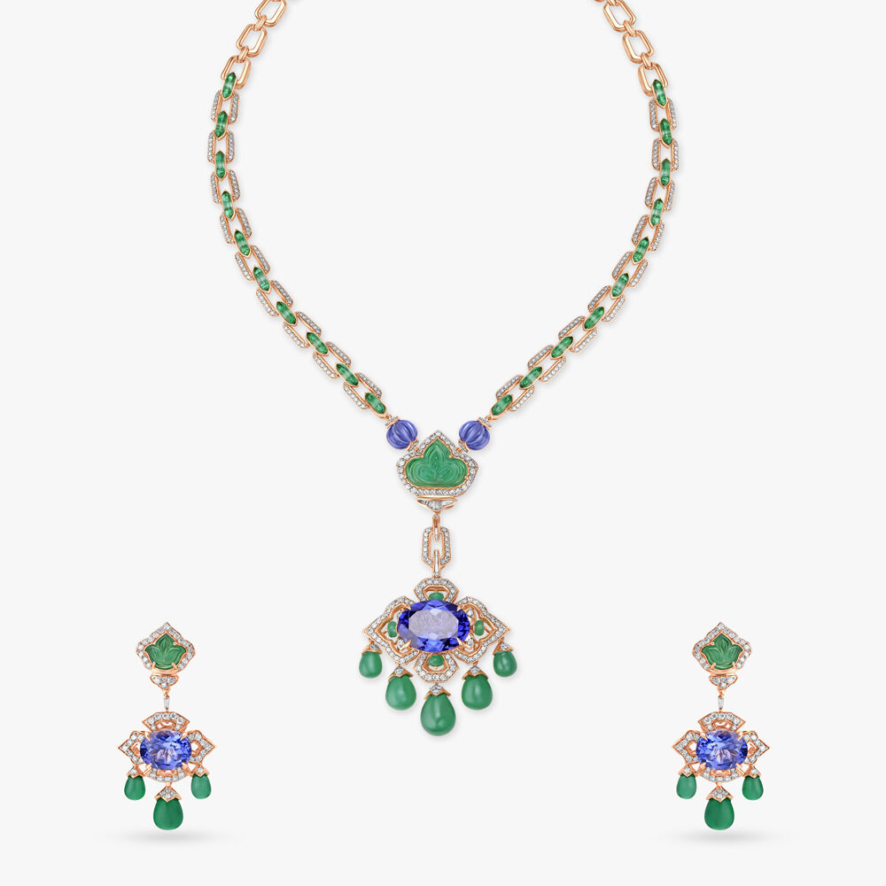 Emerald set tanishq top