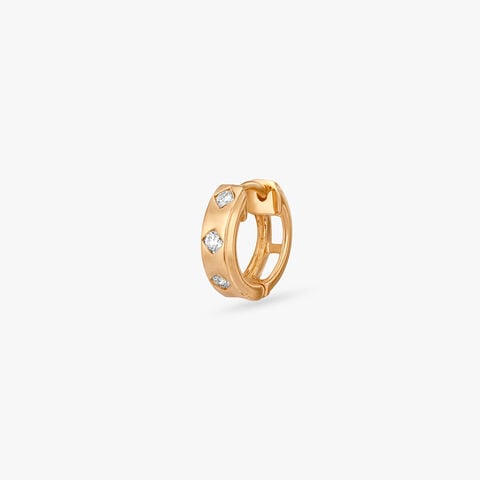 Triple Impact Diamond Hoop Earring For Men
