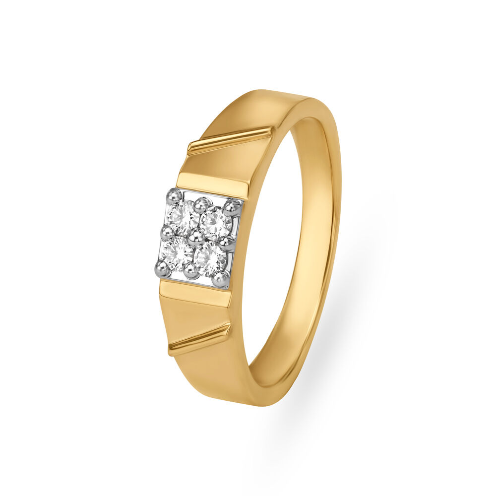 Resplendent Diamond and Gold Finger Ring for Men