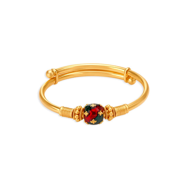 Enamel Bead Work Gold Bangle for Kids,,hi-res image number null