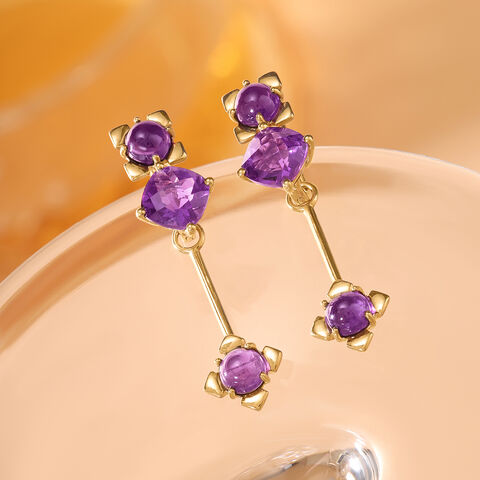 Mystic Mirage 14KT Amethyst Drop Earrings
