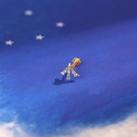 Stellar Elegance 14KT Diamond Nose Pin