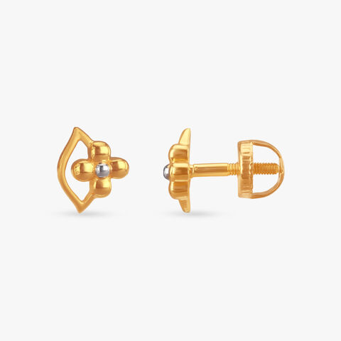 Cute Daisy Gold Stud Earrings for Kids