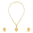 Glimmering Yellow Gold Teardrop Necklace and Earrings Set,,hi-res image number null