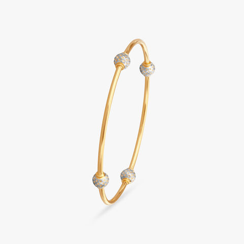 Orbit Knurled Gold Bangle