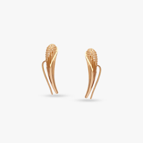 Urban Wave Gold Stud Earrings