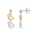 Intriguing 18 Karat Dual Gold And Diamond Earrings,,hi-res image number null