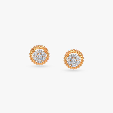 Royal Petal Diamond Stud Earrings