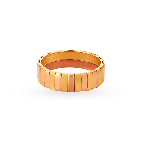 Dual-Finish Gold Finger Ring