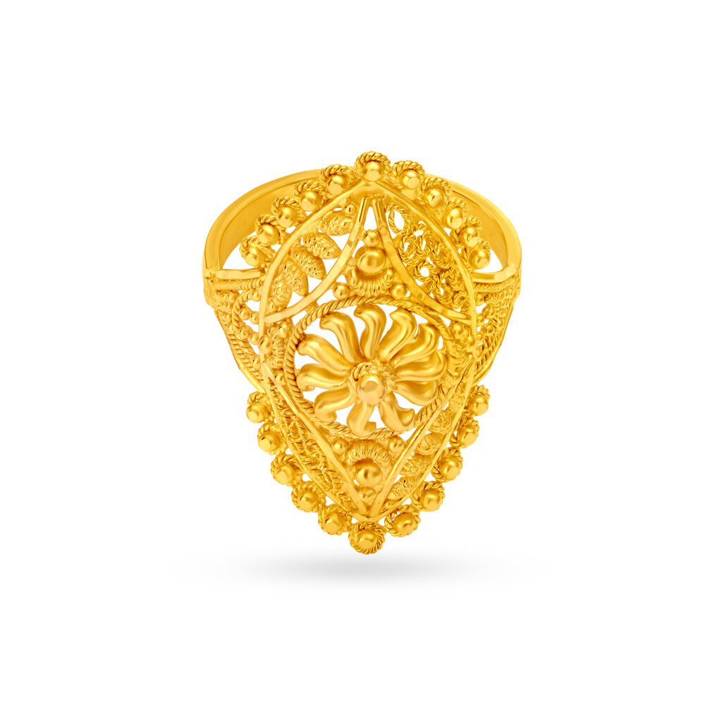 Gold ring tanishq shop