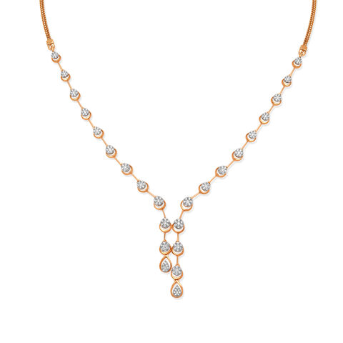 Glistening Rose Gold and Diamond Necklace Set