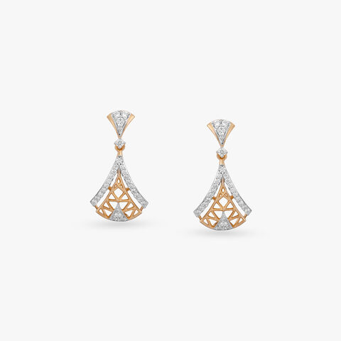 Architectural Charm Diamond Drop Earrings