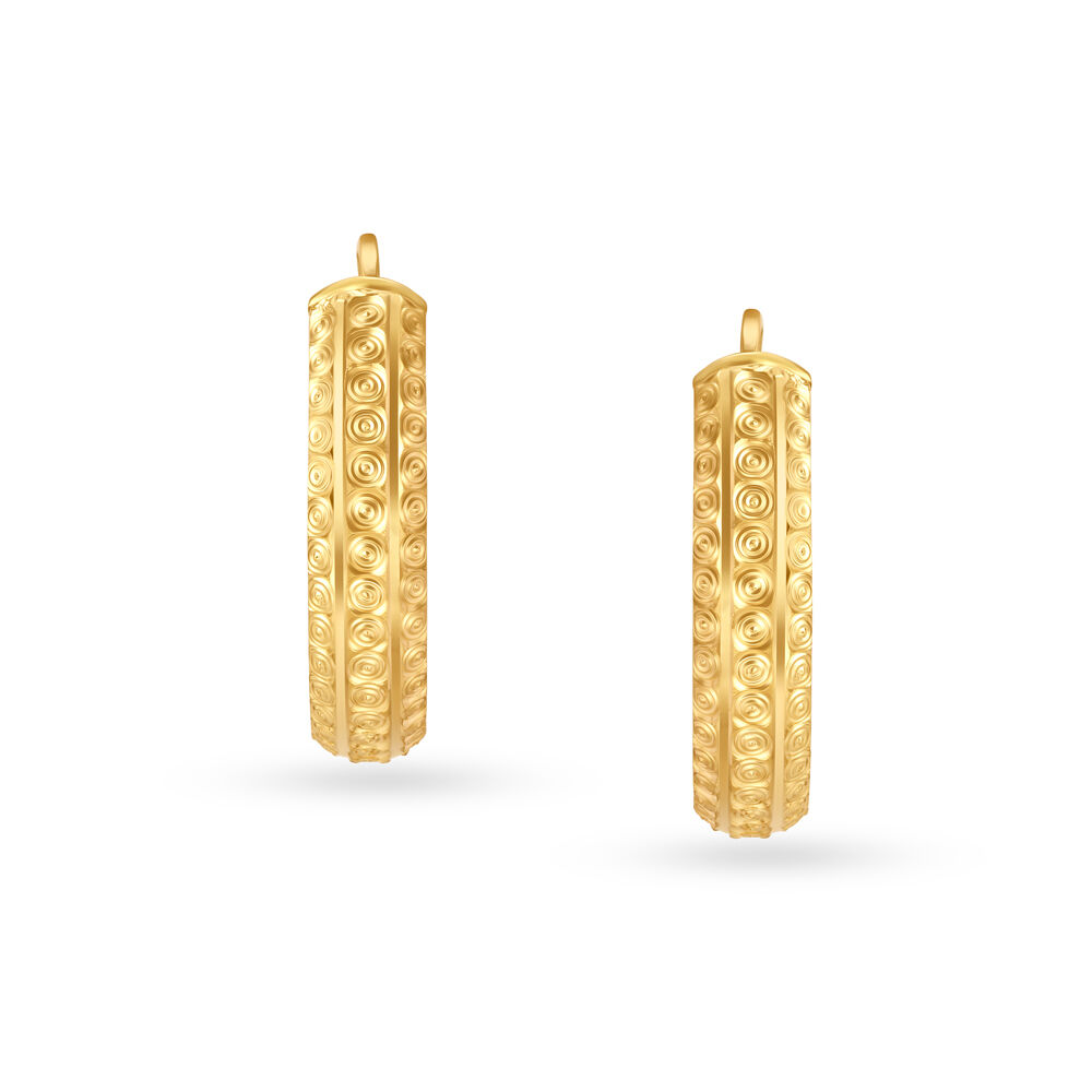 Circular Motifs Gold Hoop Earrings