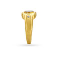 Hexagon Carved Gold Finger Ring For Men,,hi-res image number null