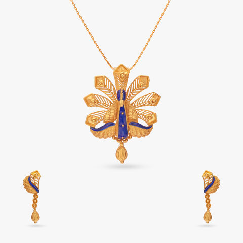 Moyurer Garima Gold Pendant Set