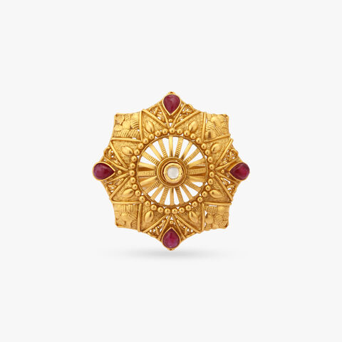 Star Burst Temple Ring