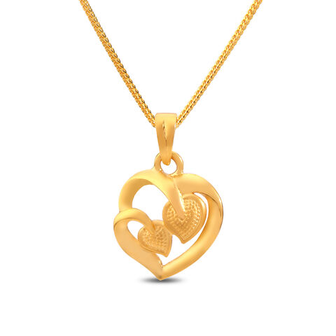 Charming Yellow Gold Dual Leaf Pendant
