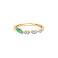 14 KT Yellow Gold Spellbound Whispers Emerald Finger Ring,,hi-res image number null