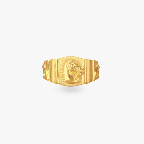 Regal Stallion Gold Ring for Men