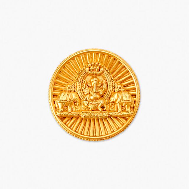 Ganesh Motif 22 Karat Gold Coin,,hi-res image number null