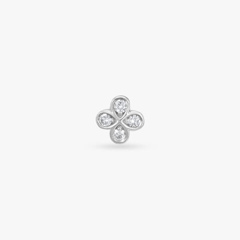 Lucky Clover Diamond Nose Pin