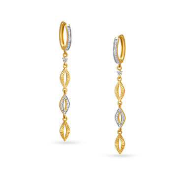 Dangling Diamond Hoop Earrings
