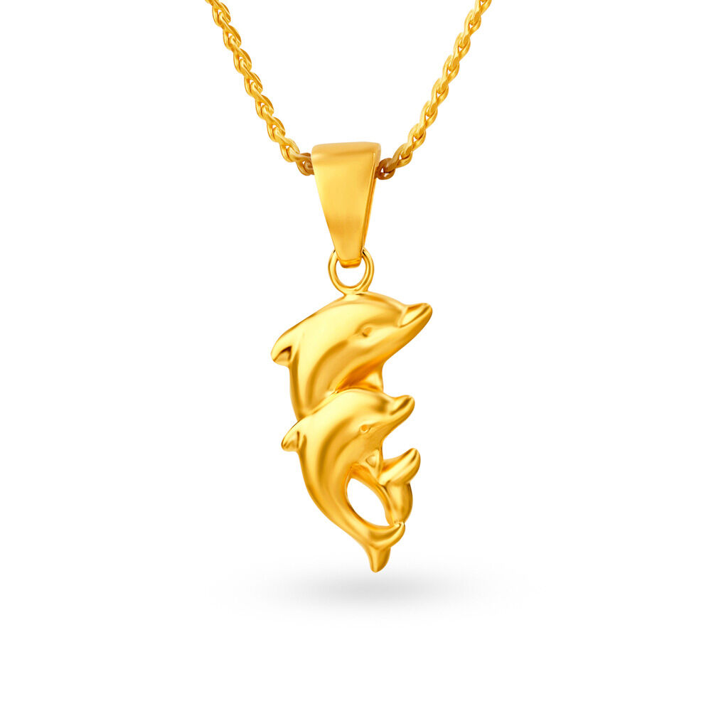 Dolphin Love Name Necklace, 24k Gold Plated | Namefactory