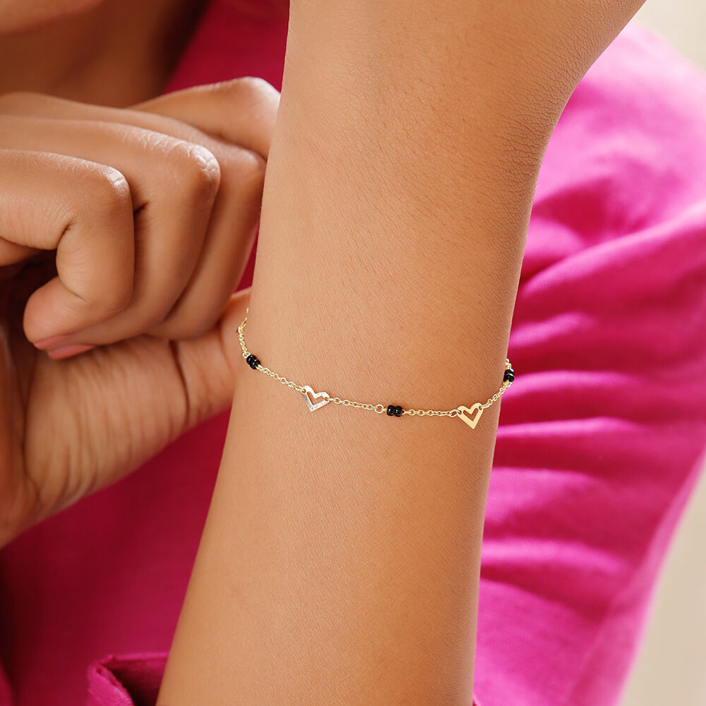 Mia Sutra DIY with Heart Shape Motif Multiple Stacking Charm Bracelet