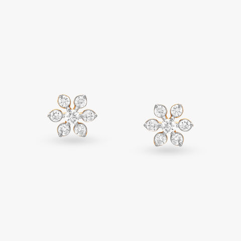 Cluster Diamond Stud Earrings