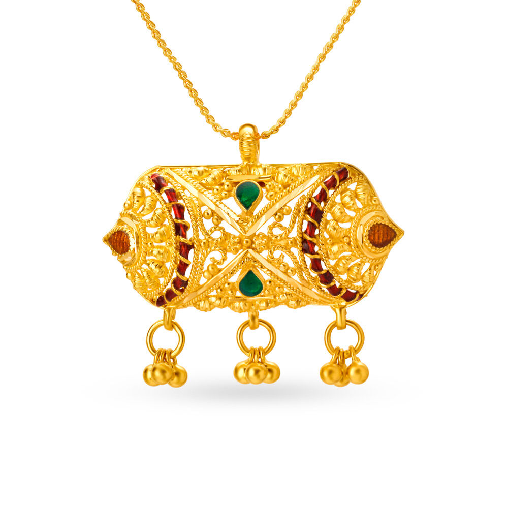 Radiant Dholna Gold Pendant