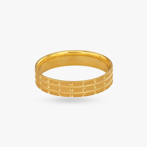 Modern Textured Men's Gold Finger Ring