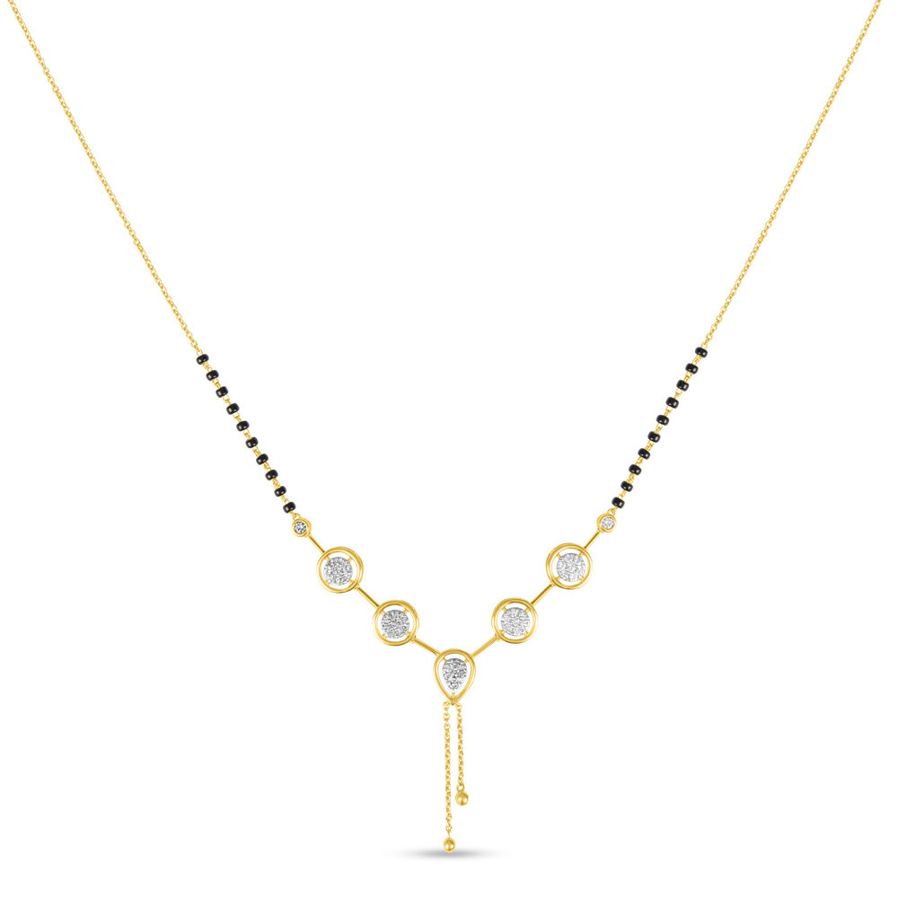 14KT Yellow Gold Diamond studded Mangalsutra