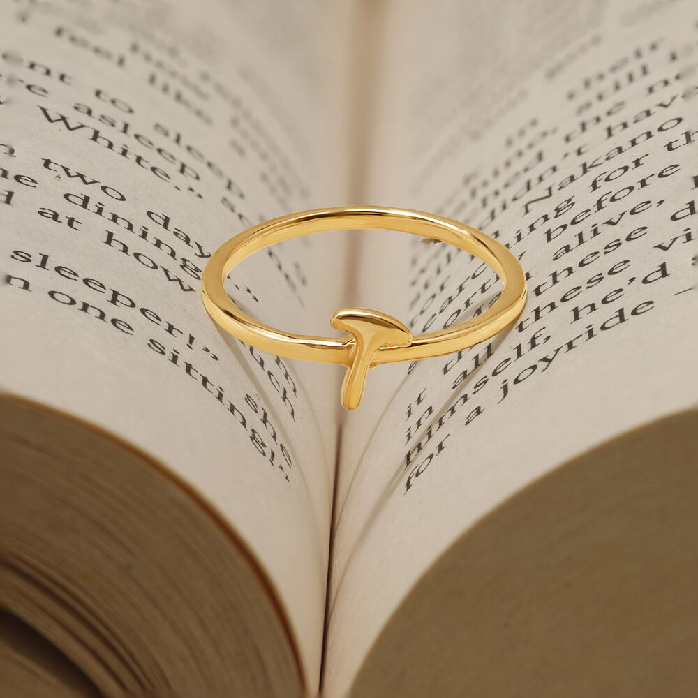 White gold best sale initial ring