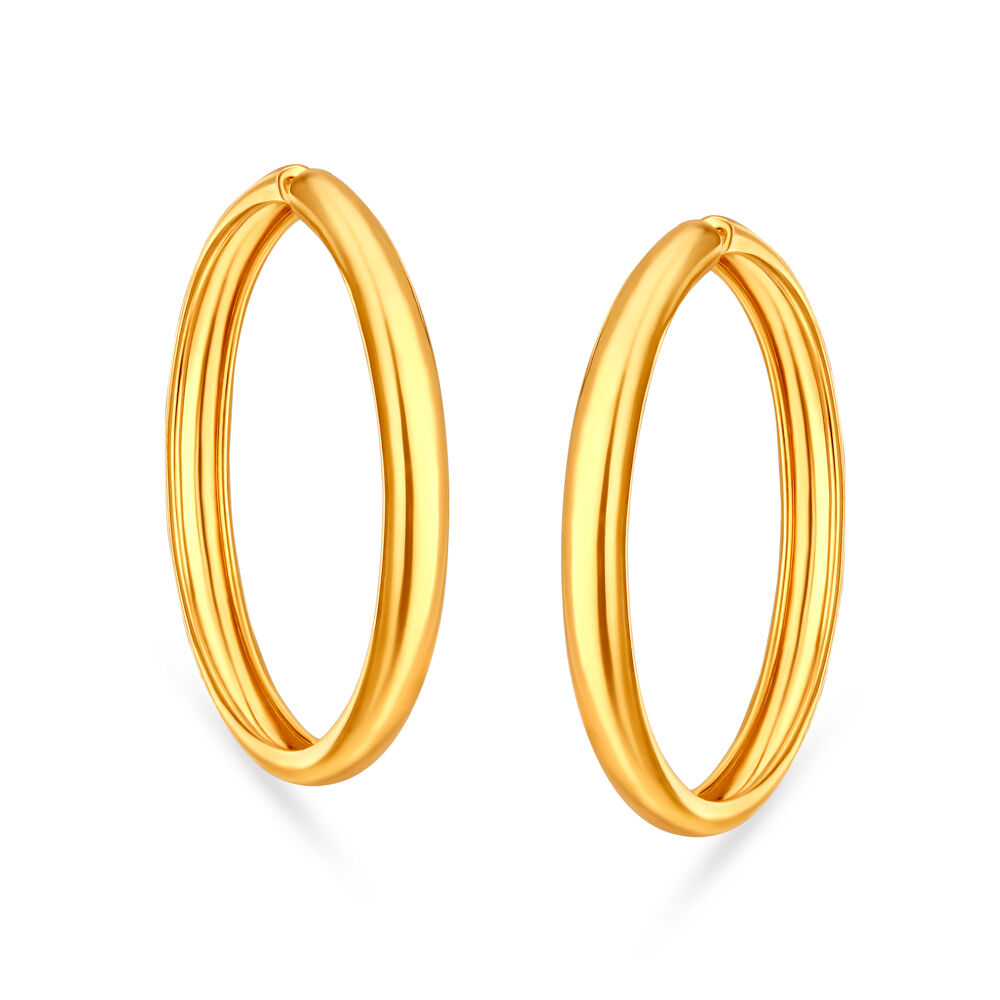 Plain round gold hot sale earrings